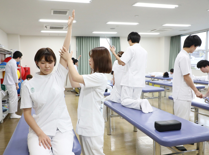 理学療法学科の実技の様子